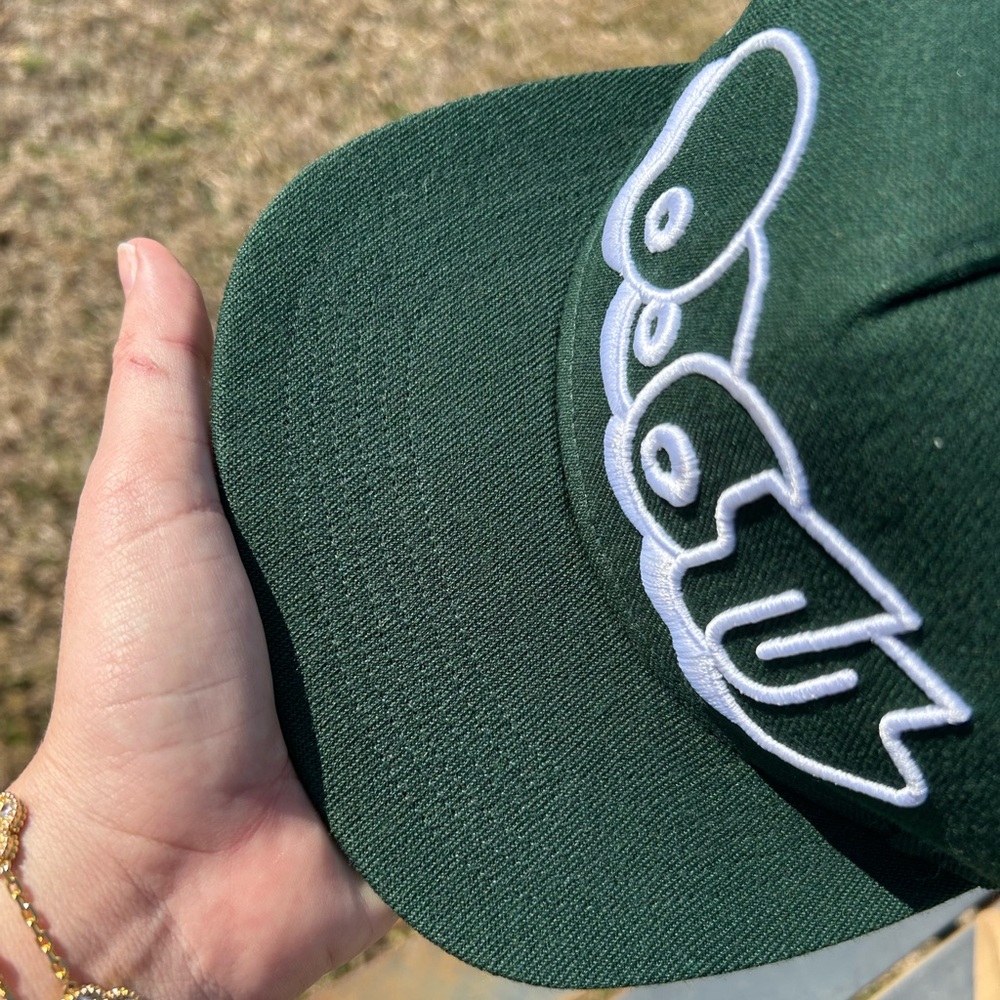 MF DOOM “THROW 25” Green Flat Brim Snapback Hat Embroidered Hip-Hop Cap - Picture 16 of 16